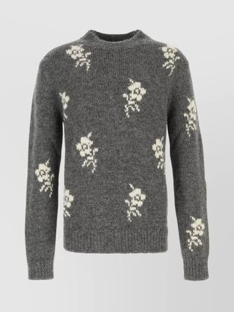 Jil Sander alpaca wool crewneck ribbed hem jumper