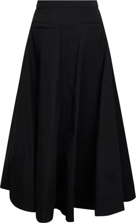 Balenciaga Womens Skirt Godet Maxi Black Cotton