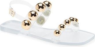 Jeffrey Campbell Gum-Drop Jelly Sandal in Clear Gold at Nordstrom, Size 9