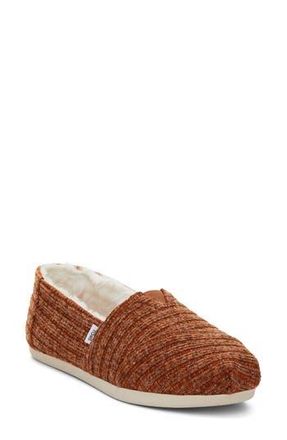 Toms Alpargata Rib Faux Fur Lined Slip-On in Medium Orange at Nordstrom Rack, Size 5.5