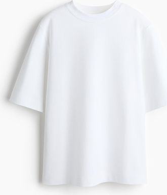 H&M T-Shirt aus Pima-Baumwolle - Weiss