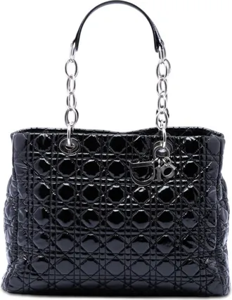 Dior Pre-owned Dior Large Patent Cannage Lady Dior Soft Shopping Tote Ladies NIFRUI3VPC7KUY9V