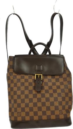 Louis Vuitton Soho Backpack Damier Brown Canvas Backpack Bag (Pre-Owned)