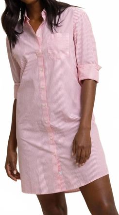 Southern Tide Cam Stripe Poplin Dress In Conch Shell