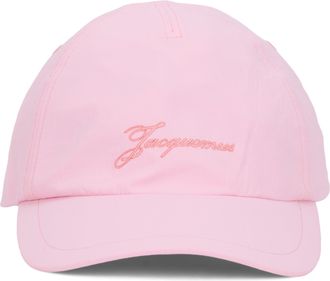 Jacquemus Womens Cap Embroidered Logo Pink Polyester Hat