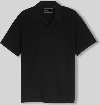Tom Tailor Denim Relaxed Fit Poloshirt aus Baumwoll-Mix in Black, Gr&ouml;&szlig;e XXL