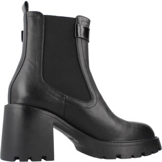 Noa Harmon Botin Basic Pose Chelsea Boots - Dames - Laarzen met Hak - Zwart - 38 EU - Leer - Schoenen