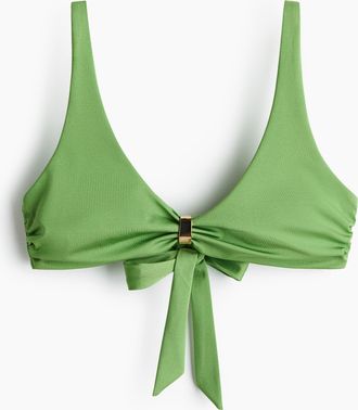 H&M Wattiertes Bikinitop - Green