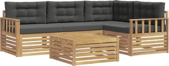 vidaXL Conjunto De Sof&aacute;s De Exterior 6 Uds. Blanco Y Antracita Vidaxl