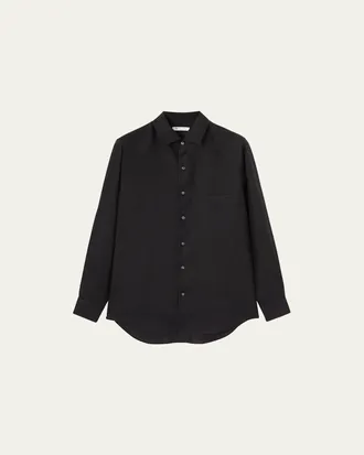 Loro Piana Mens Andre Long-Sleeve Linen Shirt