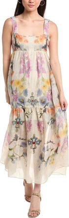 Marchesa Ramie Sleeveless Maxi Dress