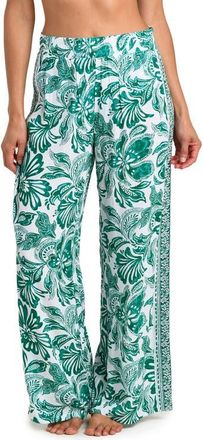 La Blanca Botanical Brocade Wide Leg Cover-Up Pants in Jungle at Nordstrom, Size X-Large