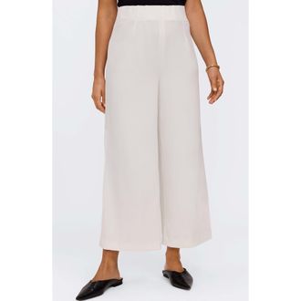 Foxcroft Arlette Wide Leg Crop Crepe Pants in Ecru Beige at Nordstrom, Size X-Small