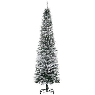 HOMCOM &Aacute;rbol de navidad 68x68x225 cm verde y blanco