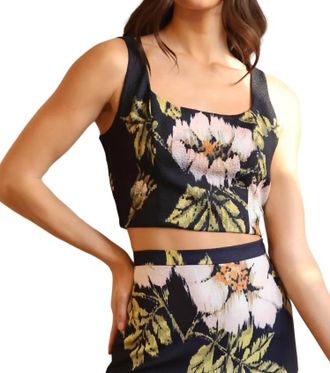 Eva Franco Molly Top In Navy Floral