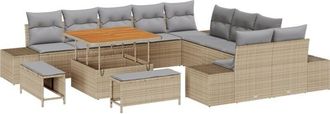 vidaXL Vidaxl - Garden Sofa Set 13 pcs Beige, Light Grey 100 x 100 x 71 cm