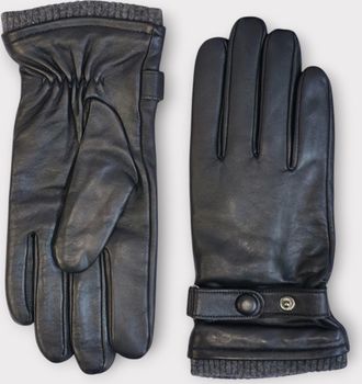 Infinity Leather Mens Black Italian Leather Warm Wool Lining Winter Bike Riding Driving Casual Gloves