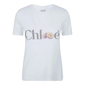 Chlo&eacute; T-Shirts, female, White, Size: S Baby Fit Logo T-Shirt