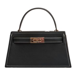 Tory Burch Tory Burch, Handbags, female, Black, Size: ONE SIZE Black Leather Handbag with Multiple Compartments
