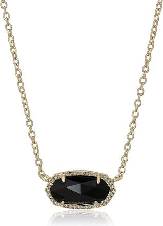 Kendra Scott Signature Elisa Gold Plated Black Glass Pendant Necklace