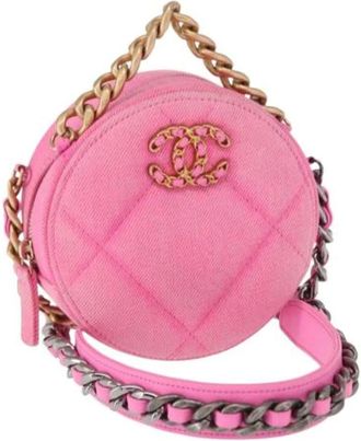 Chanel Pre-owned Cross Body Bags, female, Pink, Size: ONE SIZE Pre-owned Vintage Canvas Crossbody Bag