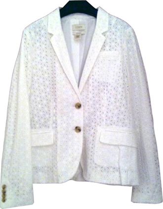 J.crew Broderie Anglaise White Blazer Size L