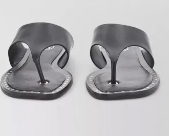 Ash leather flip flops