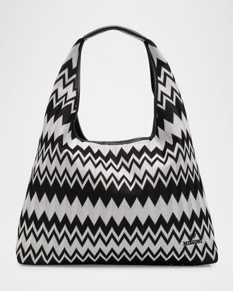 Missoni Optical Wave Cotton Hobo Bag