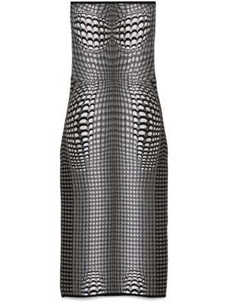 Marine Serre moon-print jacquard midi dress - women - Polyester/Viscose - M - Black