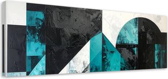 Feeby Impresi&oacute;n De Imagen, C&iacute;rculos Abstractos Formas Turquesas, 120x40