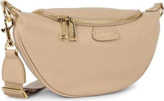 Lancaster Ritssluiting Heuptas Donker Beige Dune - Dames - Schoudertassen - Beige - ONE Size - Leer - Tassen