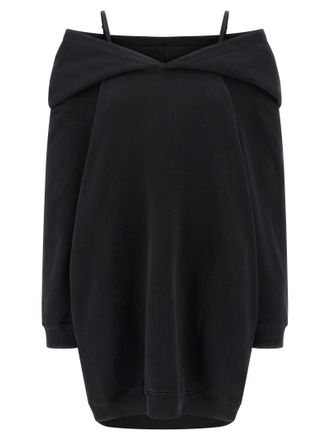 Maison Margiela Womens Off-Shoulder Hooded Dress