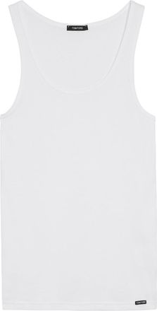 Tom Ford Ribbed Logo Jersey Tank - White - XL