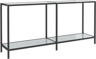 vidaXL Console Table White 160x35x75.5 cm Tempered Glass Vidaxl
