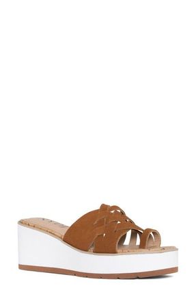 NYDJ Reesie 02 Platform Wedge Sandal in Cognac at Nordstrom, Size 6.5