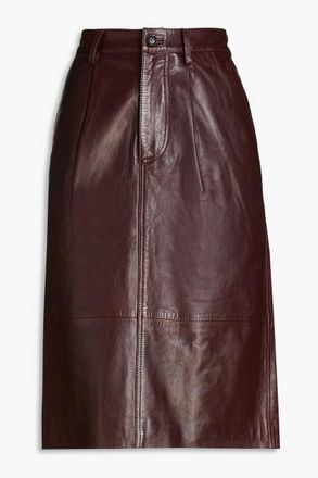 BA&SH Urban leather skirt - Burgundy - 2