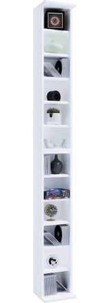 ebuy24 Ebuy24 - Estante De Madera Vcm De Pie Gabinete De Cd De Ahorro De Espacio Para 204 Cd O 72 Dvd Dimensiones: 180 X An. 21 X T. 20 Cm Estante De Dvd Ele