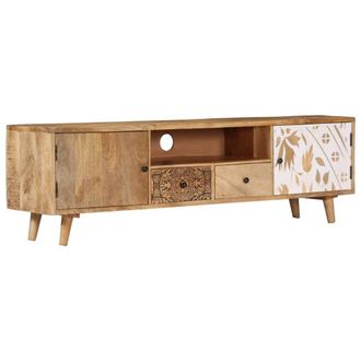 Berkfield Home TV Cabinet 140x30x40 cm Solid Mango Wood in Brown | Size: 140 x 30 x 40 cm