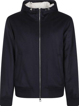Montecore Black Down Hooded Wool-Blend Down Jacket