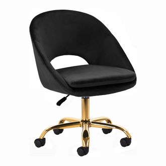 OEM Silla Giratoria 4rico Qs-mf18g De Terciopelo Negro