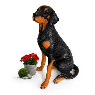 Relaxdays Relaxdays Figura De Perro Para Jard&iacute;n, D&oacute;berman, 83 X 39 X 52 Cm, Poliresina, Resistente A La Intemperie, Negro/marr&oacute;n