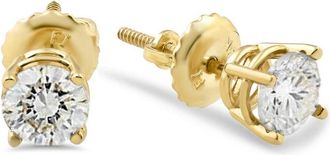 Pompeii3 1/4 Ct Diamond Screw Back Studs 14k Yellow Gold Lab Grown Eco Friendly