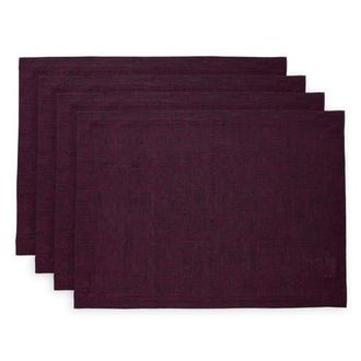 Solino Home Linen Placemats - Athena, 14 x 19 in Chambray Burgundy at Nordstrom, Size Medium