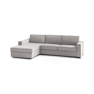 Talamo Italia Dmora - Sofa Cama Daalb, Sof&aacute; De Esquina, 100% Made In Italy, Sof&aacute; Con Apertura Giratoria, Pen&iacute;nsula Contenedor Izquierda, Con Reposabrazos Delgados, 