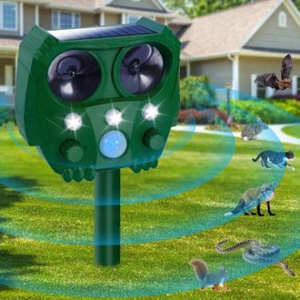 OEM Repelente Ultras&oacute;nico Para Gatos De Exterior Con Detector De Movimiento Para Gatos, Perros, Ratas Y P&aacute;jaros -crezuo