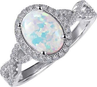 Lafonn Simulated Opal Halo Ring in White at Nordstrom Rack, Size 7