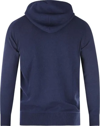 Eleventy Mens Hooded Cashmere Zip Sweater Blue-Sand Sweatshirts Blue/sand