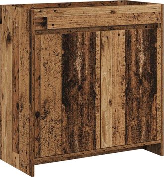 vidaXL Gabinete De Ba&ntilde;o Debajo Del Lavabo Madera Envejecida Vidaxl