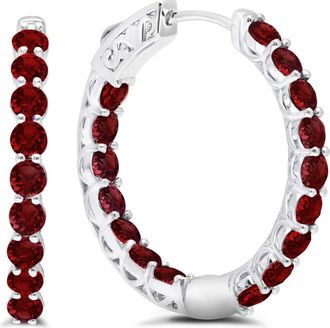 MAX + STONE Sterling Silver Inside Out Gemstone Vault Lock Earring