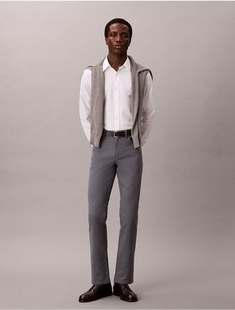 Calvin Klein Mens Slim Move 5-Pocket Pant - Grey - 30W x 32L